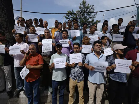 Journalists in Nepal take to streets against social media ban (Photo/ANI)