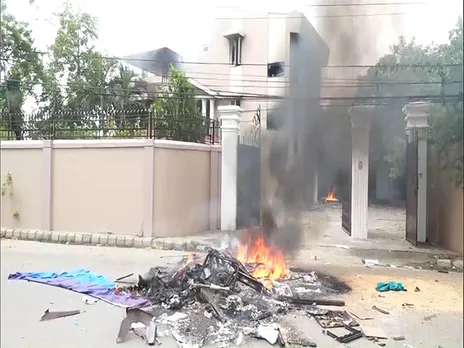 Visuals from protests (Photo/ANI)
