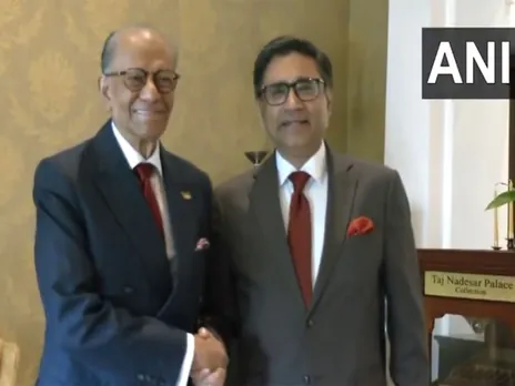 Mauritius PM Ramgoolam meets FS Vikram Misri (Photo/ANI)