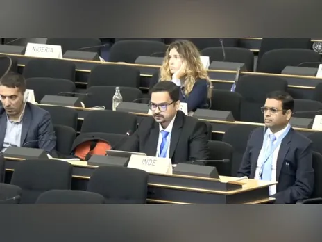 India’s diplomat Kshitij Tyagi addresses the UNHRC session in Geneva (Photo: UN TV)