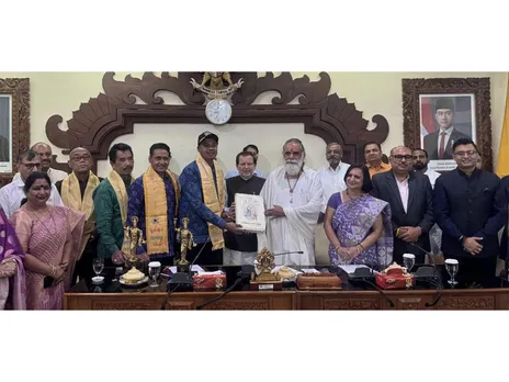 Haryana’s Cabinet Minister  Arvind Sharma at the International Geeta Mahotsav inauguration in Bali (Photo/PRO)