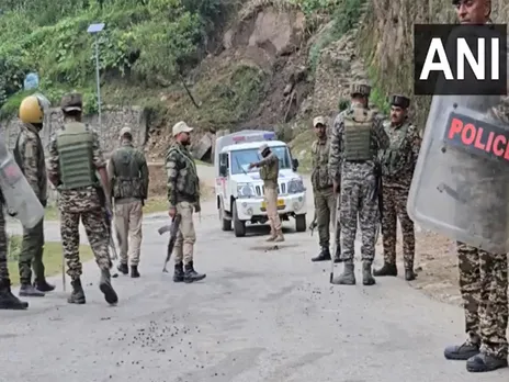 Visuals of tight security in Jammu and Kashmir's Doda (Photo/ANI)