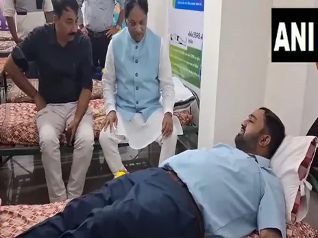 The blood donation camp organised in Gujarat, Gandhinagar ahead of PM Modi's birthday (Photo/ANI)