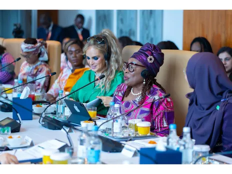 Senator Dr. Rasha Kelej, Merck Foundation CEO with H.E. Mrs. KARTUMU YARTA BOAKAI, First Lady of the Republic of Liberia at the 7th Edition of Merck Foundation First Ladies