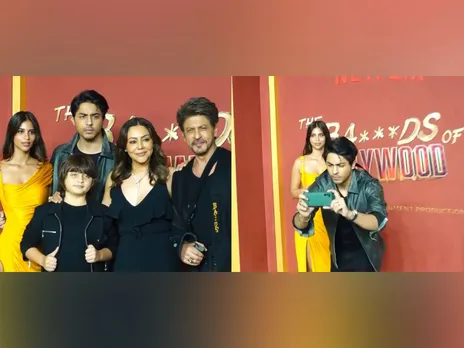 SRK with Gauri Khan,  Aryan Khan, Suhana Khan, Abram (Image source/ANI)