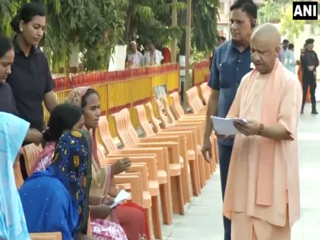 UP CM Yogi Adityanath holds Janta Darshan in Gorakhpur (Photo/ANI)