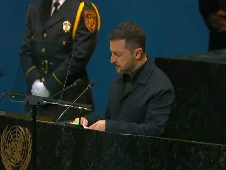Ukrainian President Volodymyr Zelenskyy addresses the UN General Assembly (Photo/YouTube)