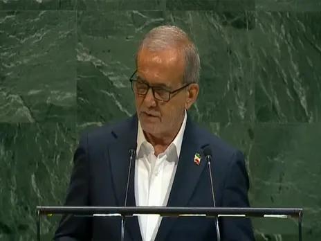 Iranian President Masoud Pezeshkian addresses the UN General Assembly in New York (Photo/YouTube)