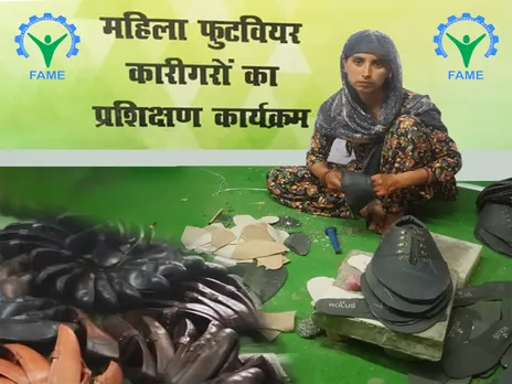 Rubina attending the Shoe Artisan Programme