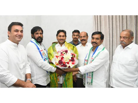 Several senior leaders from BJP, TDP, and Congress join YSRCP. (Photo/ANI)