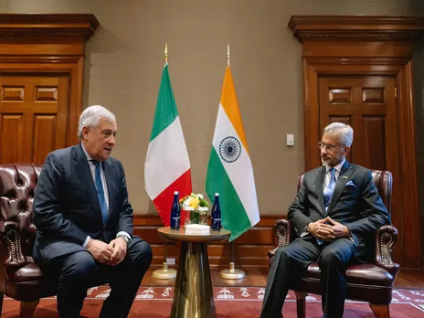 Jaishankar with Italy’s Foreign Minister Antonio Tajani (Photo: X/@DrSJaishankar)