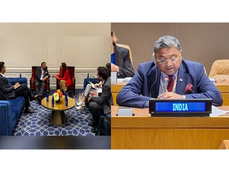 Secretary (West) in the Ministry of External Affairs meets EU officials and delivers India’s national statement at the UN ministerial meeting on victims of terrorism, in New York (Photo: X/@MEAIndia)