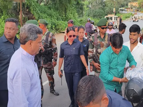 Tripura Chief Minister Manik Saha at accident site (Photo/ANI)
