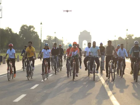 A visual from the weekly Fit India Sundays on Cycle initiative in Delhi. (Photo: SAI Media)