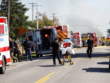 Emergency personnel work at the scene of the Michigan church shooting (Photo/Reuters)