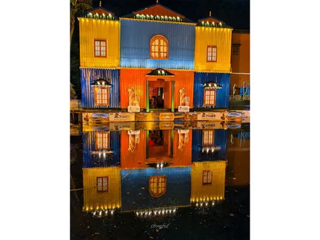 Home-styled Durga Puja pandal built with SEL Tiger Roofing Sheets under Shyam Metalics Foundation’s ‘Shelter of Protection’ campaign