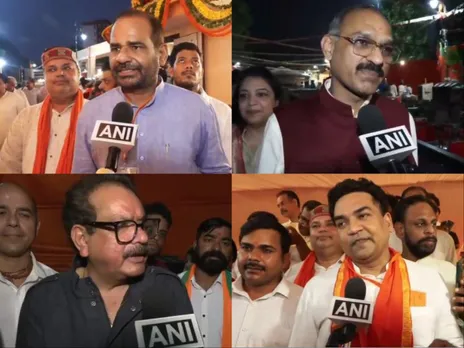 BJP leaders SP Singh Baghel, Ramesh Bidhuri, Kapil Mishra and Anil Sharma (Photo/ANI)