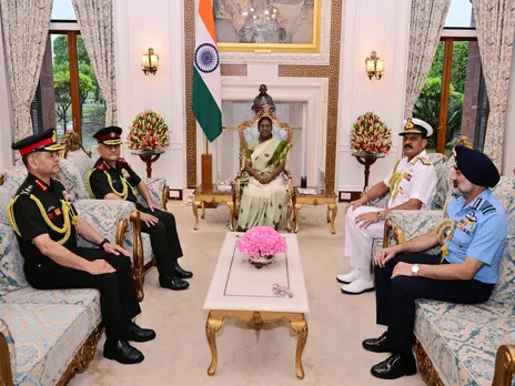 President Droupadi Murmu at Rashtrapati Bhavan (Photo/ @rashtrapatibhvn on X)