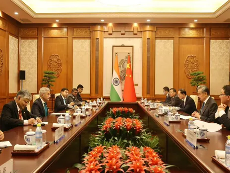 File photo of meeting between EAM Jaishankar and Chinese Foreign Minister Wang Yi (Photo/ X@DrSJaishankar)