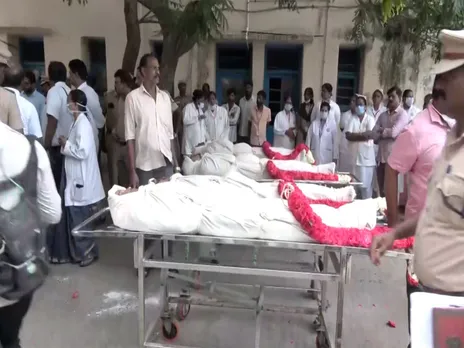 Mortal remains of those who died in the Ennore Power Plant accident  (Photo/ANI)