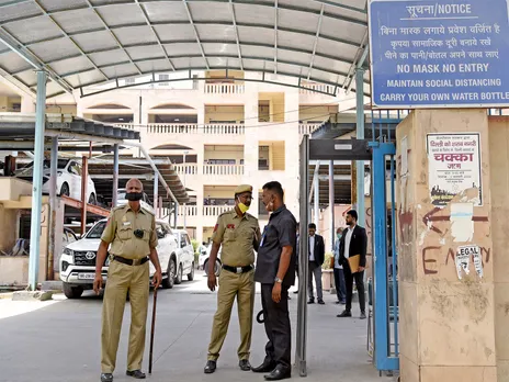 Visuals outside Rohini Court (Photo/ANI)