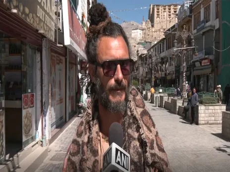 Foreign tourist in ladakh (Photo/ANI)