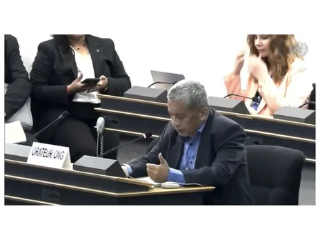 Suhas Chakma, Director of the Rights and Risks Analysis Group (RRAG), addresses the UN Human Rights Council in Geneva (Photo/Facebook)