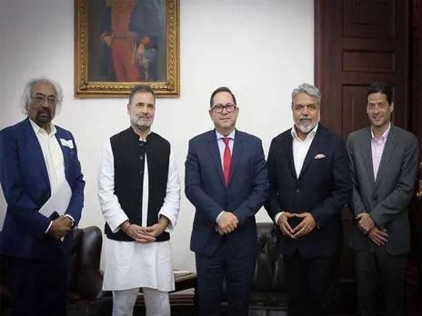 Rahul Gandhi meeting Colombian Senate President Lidios Garcia (Photo/ X@sampitroda)