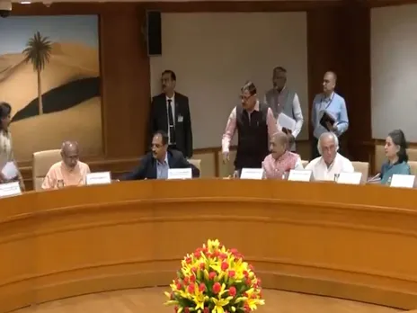 Rajya Sabha Chairman CP Radhakrishnan chairs meeting with floor leaders of all political parties (Photo/ANI)
