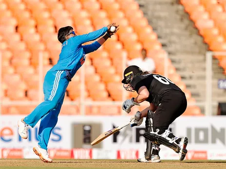 Deepti Sharma in action. (Photo: ANI)