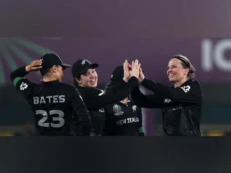 New Zealand women players celebrating (Photo/ANI)