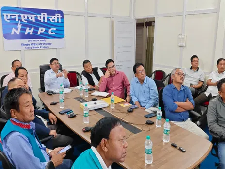 NHPC and ESDDAPF representatives discuss the Siang Upper Multipurpose Project at Pasighat (Photo/NHPC)