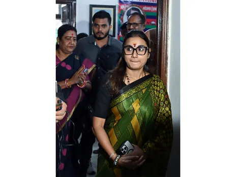 Shambhavi Choudhary arrives to attend a meeting ahead of Bihar Legislative Assembly election. (Photo/ANI)