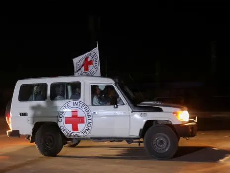 A Red Cross vehicle carrying abducted hostages by Hamas (File Photo/ Reuters)