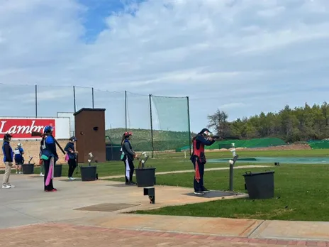 Indian women's trap shooting team. (Photo: NRAI)