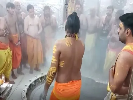Bhasma Aarti  performed at the Mahakaleshwar Jyotirlinga Temple in Ujjain. (Photo/ANI)