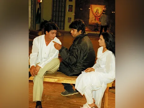 SRK, Rani and Karan Johar from the sets of KKHH (Photo/instagram/@karanjohar)