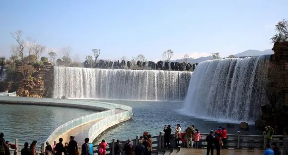 China's new landmark- a man-made WATERFALL built at a whopping cost