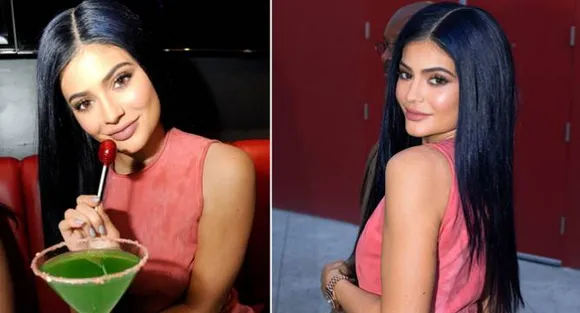 Kylie Jenner debuts navy hair