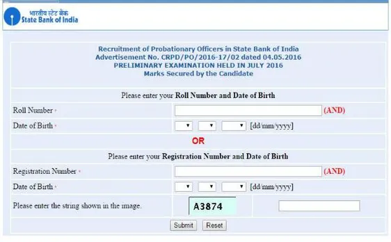 SBI PO Prelims Results 2016 announced check @ www.sbi.co.in