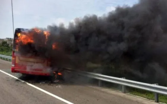 Taiwan bus crash: 26 people killed as tourist bus bursts into flames