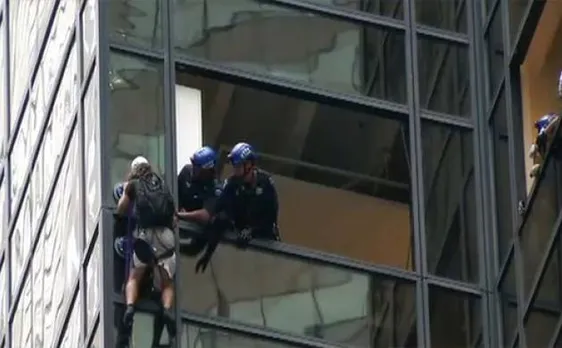 Police grab man climbing Trump Tower in New York City