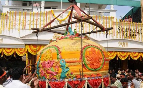 Two huge laddus for 10-day Ganesh Chaturthi celebrations