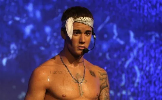  Pop star Justin Bieber's new shirtless wax figure at Madame Tussauds London unveiled