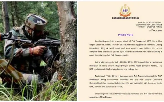 BSF says 7 Pakistani Rangers killed after an infiltration bid foiled in Kathua; Pakistan denies claims