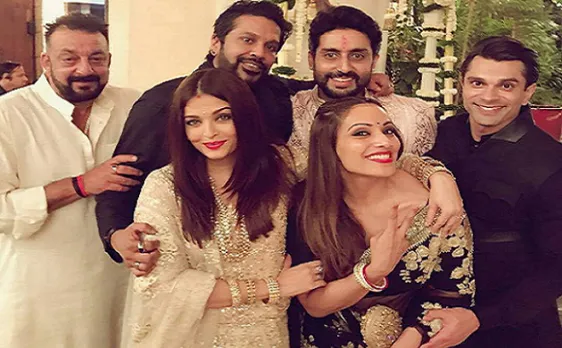 Bollywood stars celebrate Diwali at Big B's residence Jalsa