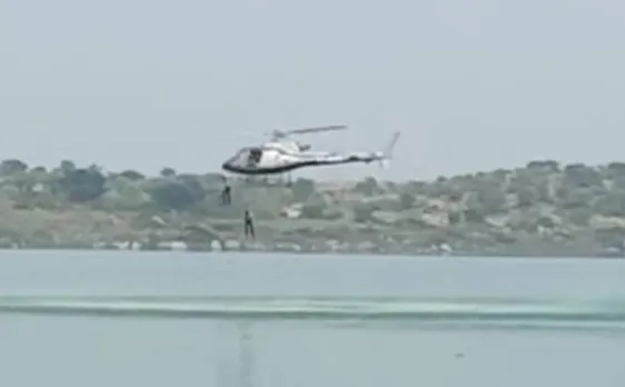 Watch: Film stunt goes wrong in Bengaluru, two actors feared drowned after jumping off a helicopter