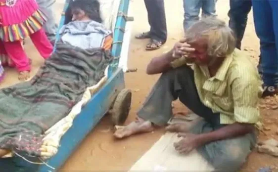 Man, deviod of resources,  carries wife's body on cart for 60kms