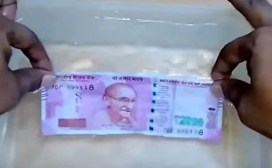 Watch viral video: This is what happens when new Rs 2,000 note is crushed and dipped in water for 30 minutes