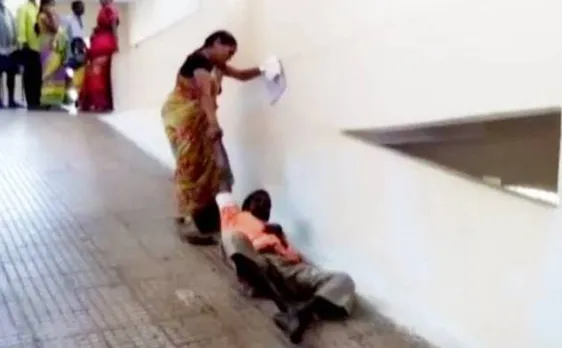 Watch video: Woman drags husband to first floor at Andhra hospital as hospital staff denies help